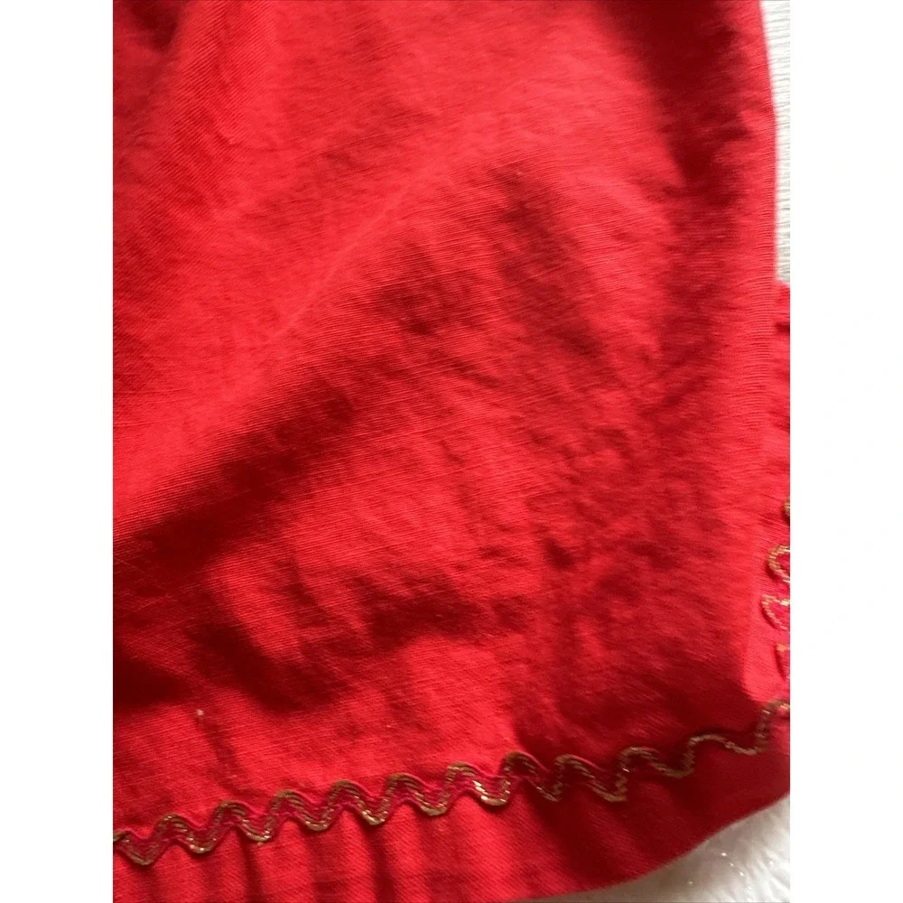 Unbranded Half Apron Women OS Red Excellent‎ Floral Pocket Rickrack Retro Cotton